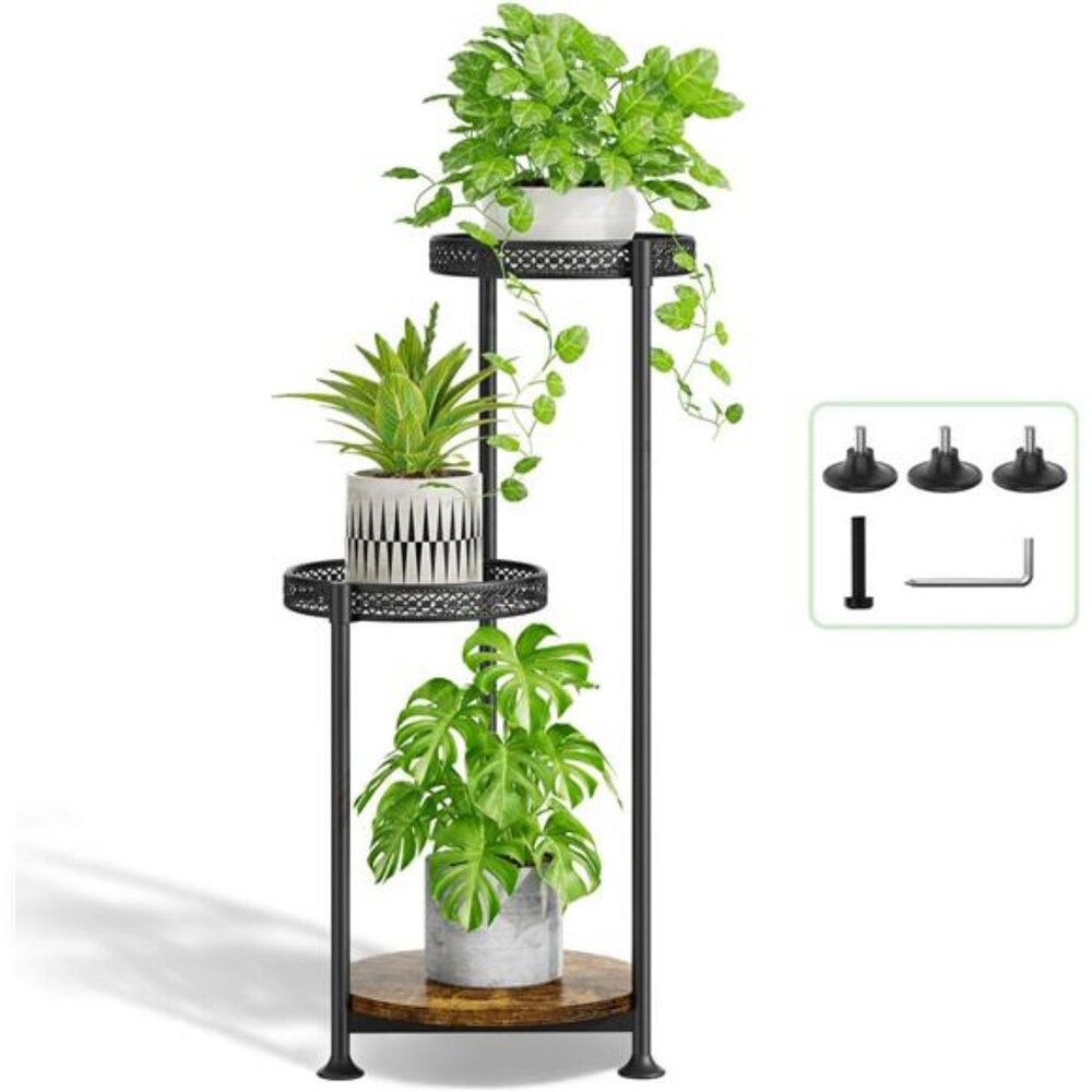 Plant Stand Indoor Outdoor Clearance, 3 Tier Metal Flower Shelf Pot Holder